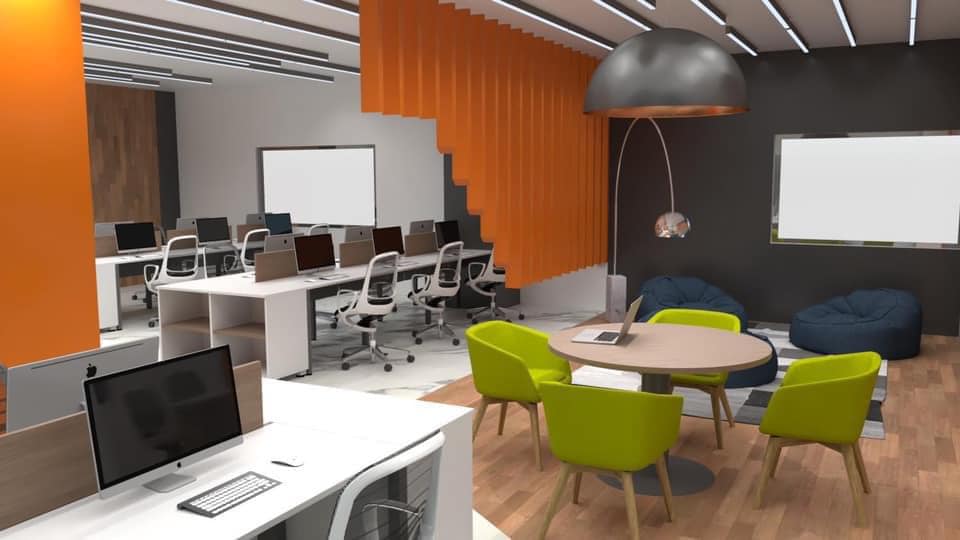 Oficina Moderna. Decoración ecléctica